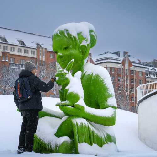 Kim Simonssons Mossjättar installerades på Glaspalatstorget i april 2024. Foto: Cata Portin